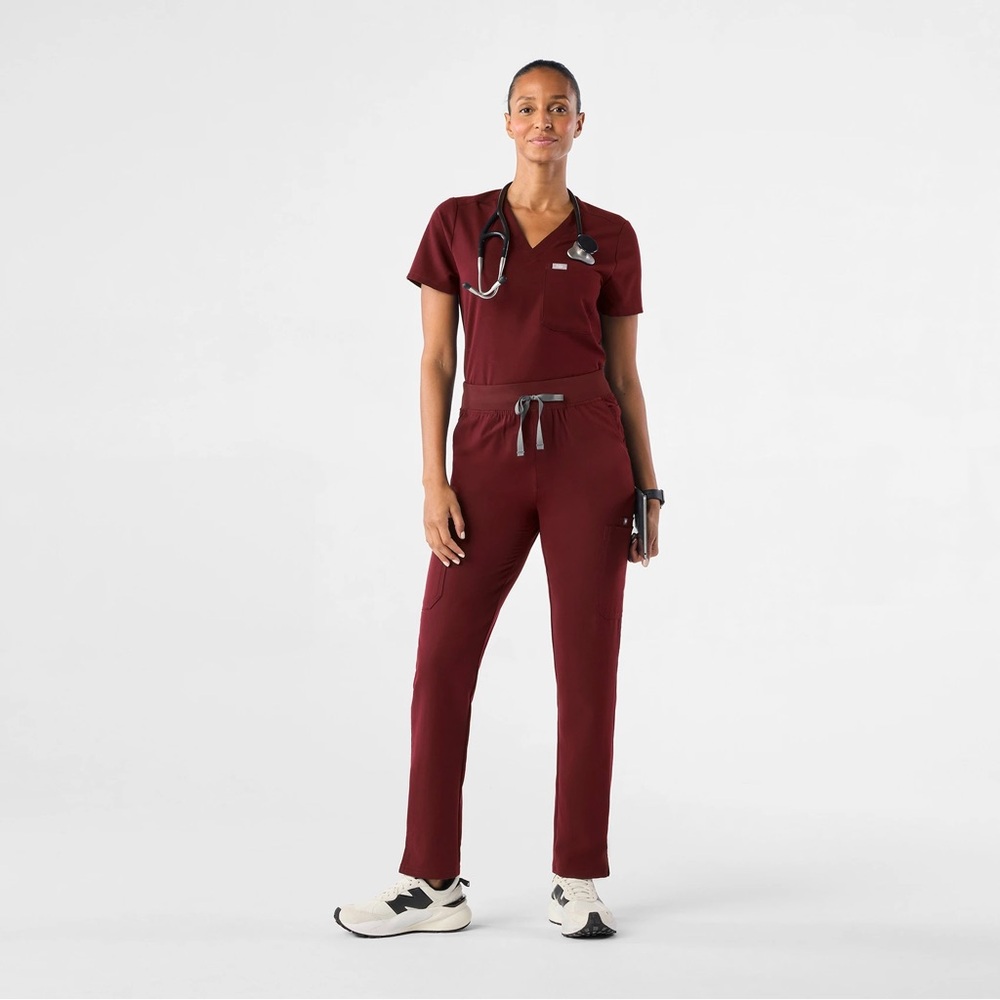 High Waisted Yola Skinny Scrub Pants Medium/Tall Bourgundy